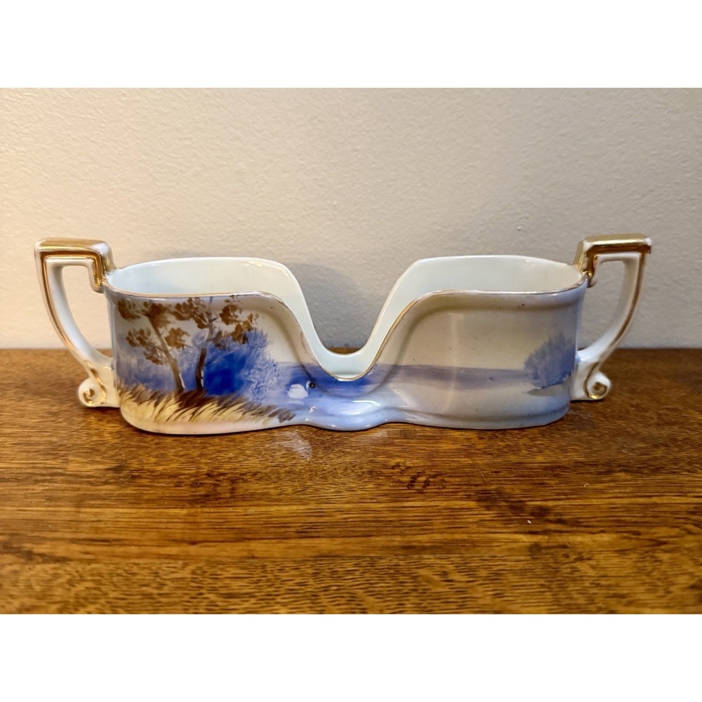 Antique Noritake Morimura Hand-painted Stacking Spoons Holder 8"x2"